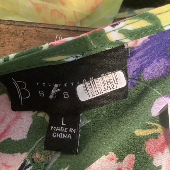 Bobeau Green Wrap Midi Dress with Tie Front - Picture 8 of 8